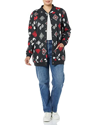 Image of AmeriMark Women Fleece Snap Button Cardigan Sweatshirt Coat - Ladies Soft Lightweight Warm Long Sleeve Jacket with Pockets