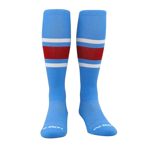 Competitor OTC Baseball, Football Socks - Columbia Blue White Red.2