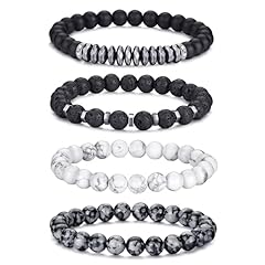 4,black,gray,white bracelet