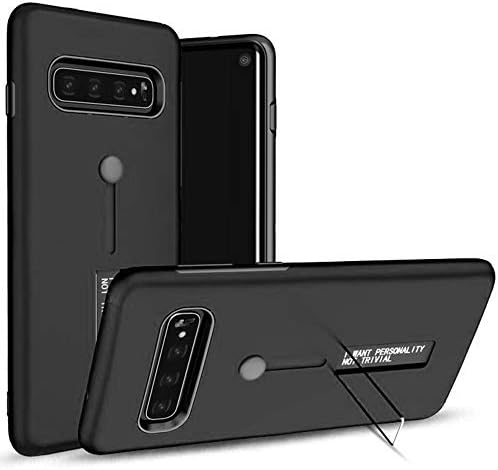 S10 Case with Kickstand -Samsung Galaxy S10 Case - Full Body Cover Case Shockproof for S10 Phone Case Ultra Slim Rugged Armor (Black, S 10)