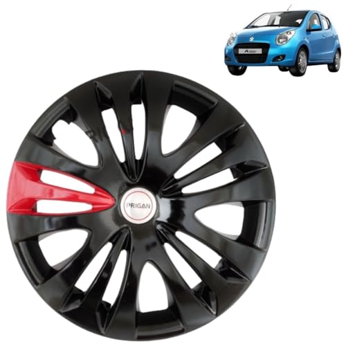 Image of PRIGAN ASTAR Black Red Wheel Cover 13 inch for -ASTAR (Set of 4 Pcs) (Press Fitting) Model- Camry Black Red 13