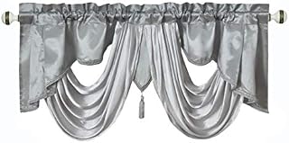 Valarie Fancy Window Valance. 54 x 18 inches. Taffeta Fabric with Soft Satin