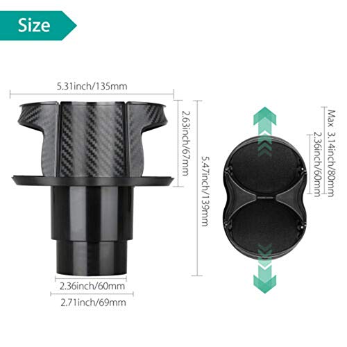Zwbfu Porta-copos dois em um portátil de grande capacidade removível de fibra de carbono montado em