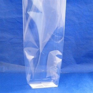 50x Clear Block Bottom Cellophane with Cardboard Base - 90mm x 160mm