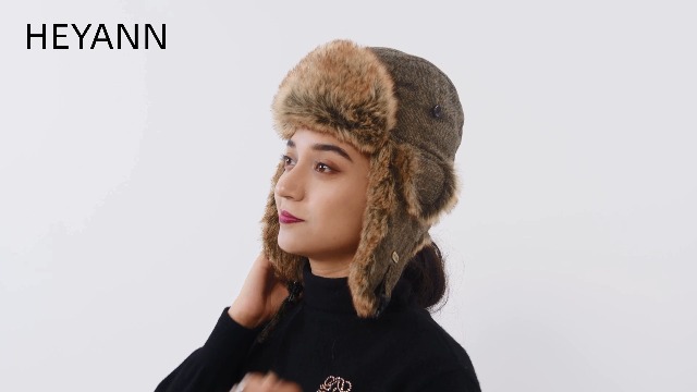 Acquista Cappello in pelliccia di coniglio per uomo Cappelli invernali
