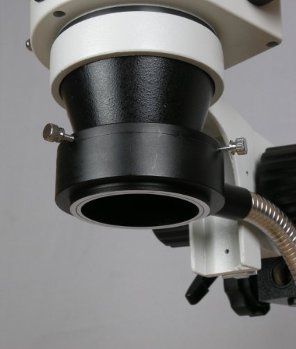 Image of AmScope SM-8TZZ-FOR-M Digital Professional Trinocular Stereo Zoom Microscope, WH10x and WH20x Eyepieces, 3.5X-180X Magnification, 0.7X-4.5X Zoom Objective, Fiber-Optic Ring Light, Articulating-Arm Boom Stand, 110V-240V, Includes 0.5x and 2.0x Barlow Lenses and 1.3MP Camera with Reduction Lens and Software