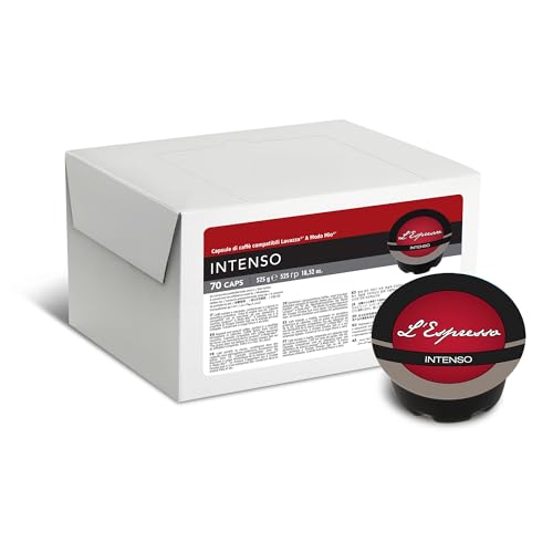 Gimoka Mezcla de Café Intenso, intensidad 12/13-70 Cápsulas - Compatibles con Máquinas de Café Lavazza* A Modo Mio* para uso doméstico - Producido en Italia