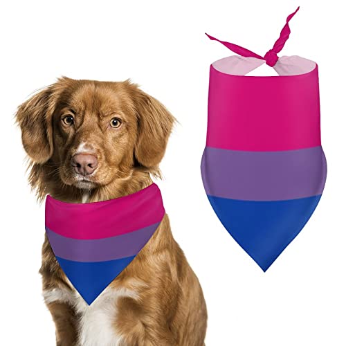 Bisexual Pride Flag Dog Bandanas Pet Accessories Adjustable Triangle Scarf Washable Bibs Durable Kerchief For Small Medium Large Dogs Cats #TOP1