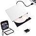 Produktbild Externe CD/DVD Laufwerk, Taessv USB 3.0, Portable Plug and Play Slim CD/DVD-RW Brenner für Laptop, Desktop, Macbook; Geeignet für Windows 2000/2003/7/8/10, Mac, Linux, Vista (Mit Tragetasche) (a-weiß)