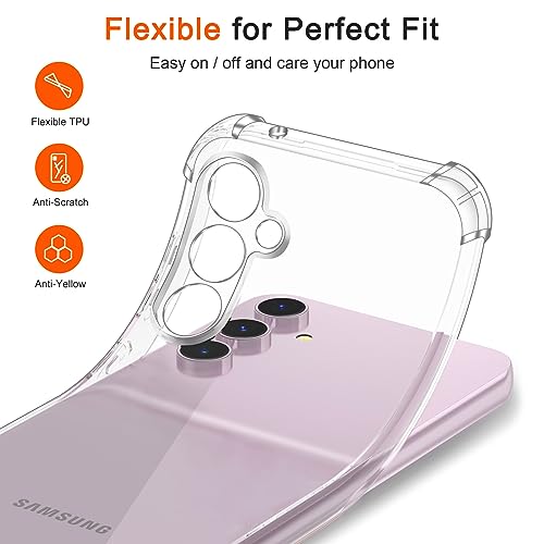 Image of Lustree Back Cover Transparent Case Compatible with Samsung Galaxy S23 | Clear + TPU Case with 4 Corner Air Cushion Protection & Camera Protection | Slim& Stylus Cover