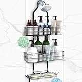 Oferta flash: juego de 4 estantes de aluminio para baño o cocina baja a su menor precio ZZBIFRJ Organizador de Ducha Colgante para Baño, Estante de Ducha de 3 Niveles Con Ganchos y Cesta para Jabón, Sin...