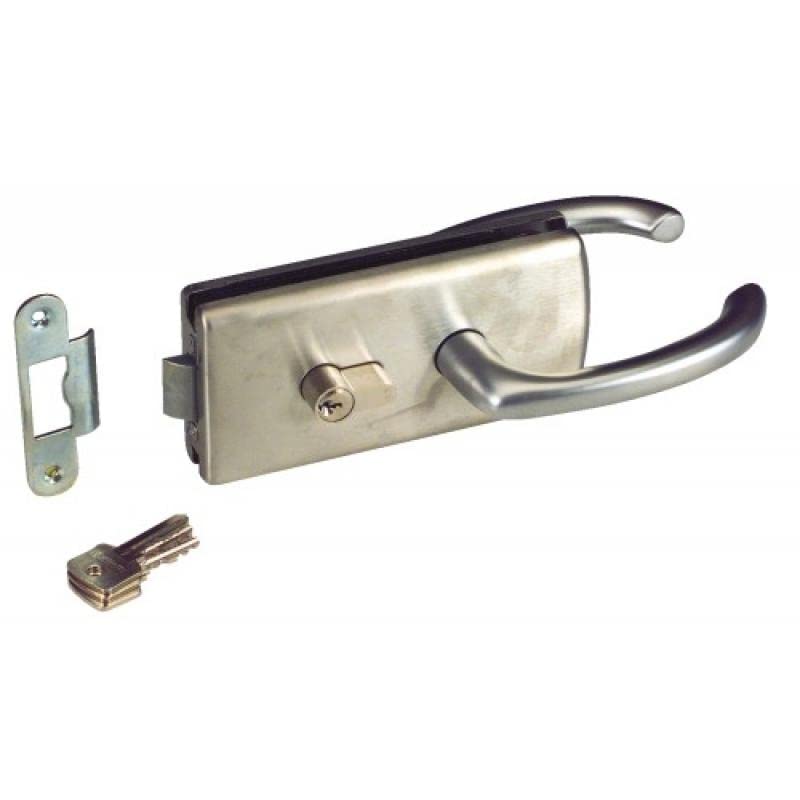 Serrures de miroiterie à cylindre à béquille double Lagune 4300 finition chromé brillant