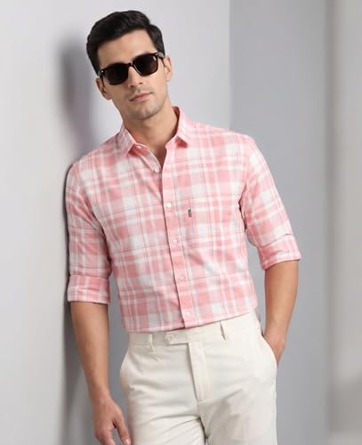 Image of Afflatus Men's Checked Casual Premium Cotton Blend Full Sleeve Regular Fit Check Shirt for Man | Stylish Checks Shirt for Casual Wear | Cotton Shirt for Men