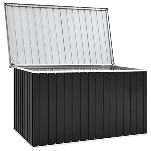 Verderoom Gartenbox Metall Gartenbox Wasserdicht XXL Auflagenbox Metall Auflagenbox XXL Kissenbox Werkzeugkasten Gerätebox Gartentruhe-Anthrazit-171 x 99 x 93 cm
