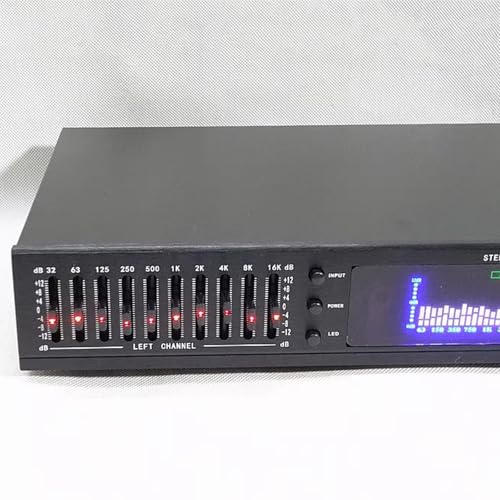 Ecualizador de audio Hifi, sintonización de efectos gráficos digitales, pantalla de espectro LED, Bluetooth/USB integrado, con control remoto para estudio de grabación