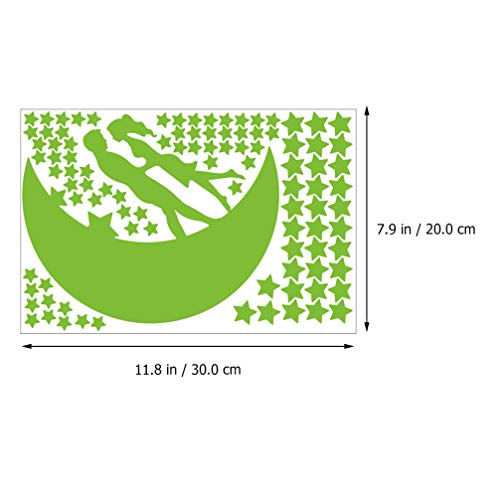 NUOBESTY 97 adesivos que brilham românticos para casais adesivos que brilham em estrelas, lua, adesi