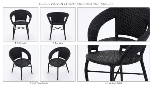 Image of Grand Living 2-Piece Outdoor Wicker Patio Chair Weather-Resistant Chairs Rattan for Terrace, Lawn,& Garden, Balcony (Black, 2 Chair)