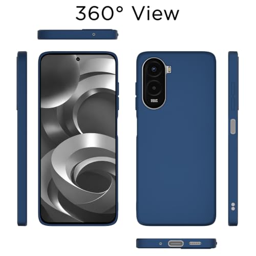 Image of Outlouders Back Cover for Poco M7 Plus 5G | Camera Protection | Durable Soft Matte Silicone Bumper Case (Blue)