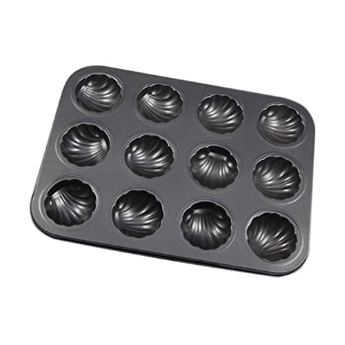 Wedhapy Molde para Madeleine Bandeja para Hornear en Forma de Concha Molde para Madeleine Antiadherente de 12 cavidades Molde para Pasteles de Acero al Carbono