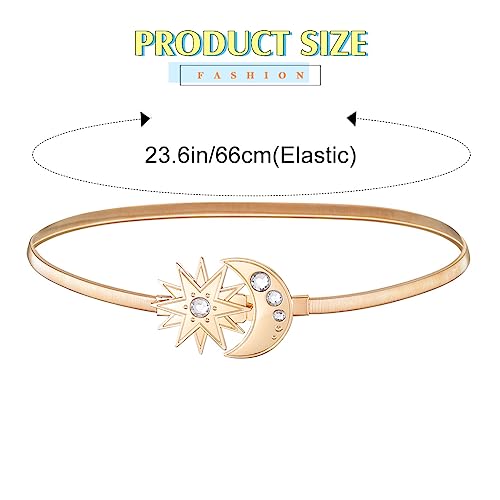 COSYDAYS Women Gold Waist Belt Metal Moon Sun Dress Belts Fashion Rhinestone Waist Chain Belts Waistband Jewelry3