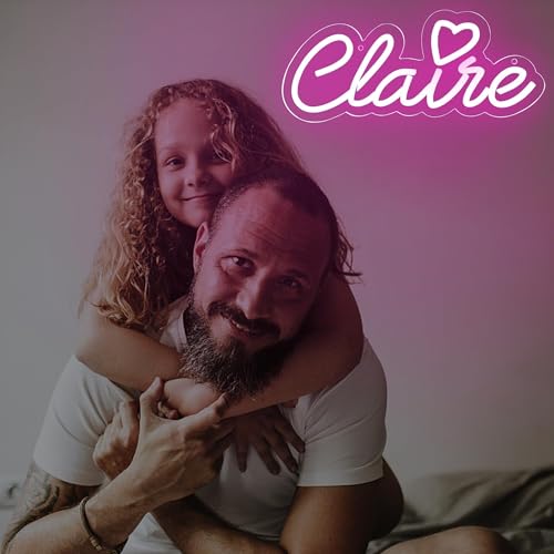 Image of Claire Name Neon Sign for Wall Decor,LED Claire Name Neon Light for Kids Bedroom,Birthday Claire Party Decoration,Neon Sign Customizable for Girl,Birthday Name Decor,Size 13 * 5.5 inches(JTLD092)