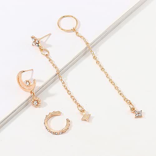 Wedity Orecchini a forma di stella e luna di