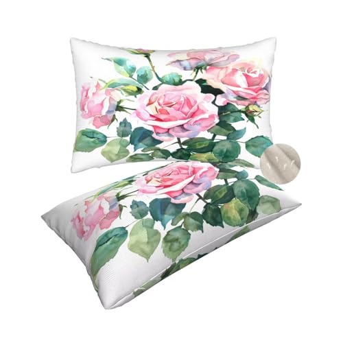 Housses de coussin fleurs 50x80 cm rectangulaire décoratif