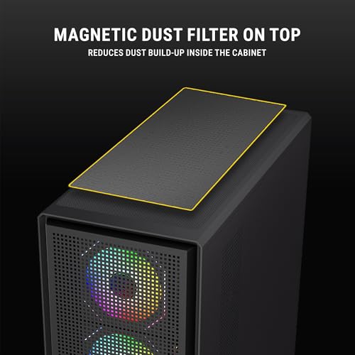 Image of Ant Esports EVO 360 Lite Mid-Tower Computer Case /Gaming Cabinet - Black | Support E-ATX, ATX, Micro-ATX, Mini-ITX | Pre-Installed 4 ARGB Fans