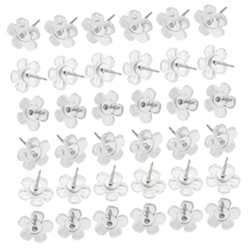 Lurrose 100 Uds Chinchetas Transparentes para Llave De Pared Pines De Mapa De Cabeza Plana Pines De Punto Pin De Mapa del Mundo Pines para Tablero De Corcho Lindas Uñas De Doble