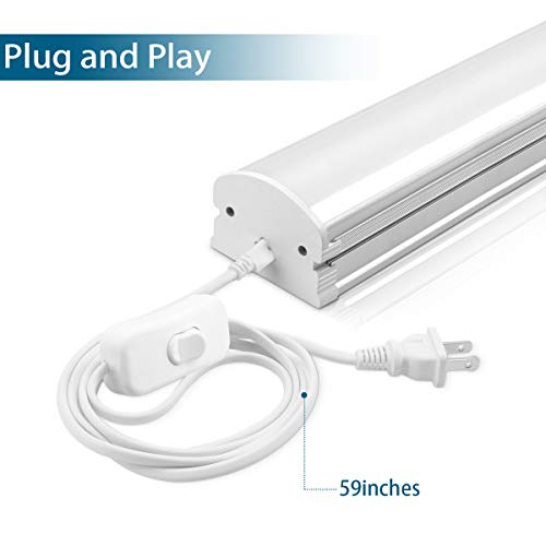 Barrina (Pack Of 2) 4Ft 45 Watt Extendable Utility Led Shop Light Workbench Light 6500K Super Bright White 4500Lm 300W Equivalent Built-In On/Off Switch Frosted Linear Led Light Bar #TOP2