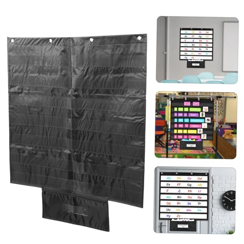 Tableau de poche pour cartes de mots noir Hohopeti en polyester format standard - 7