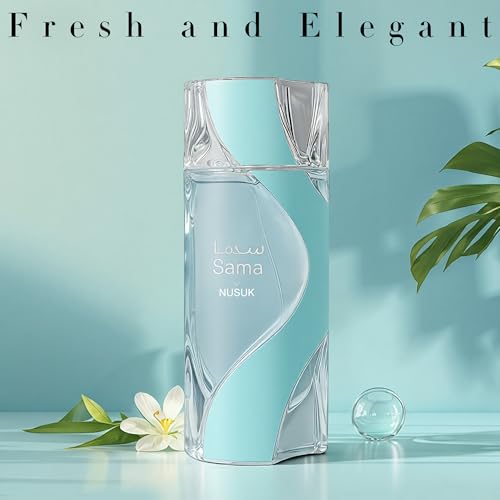 Image of A CENTER Nusuk Sama Cologne for Men | Warm Spicy Gourmand Eau de Parfum | 100ml Long Lasting Perfume with Lemon & Bergamot, Ozonic Sage & Geranium, Clean Moss, Musk & Amber | Rich Seductive Scent