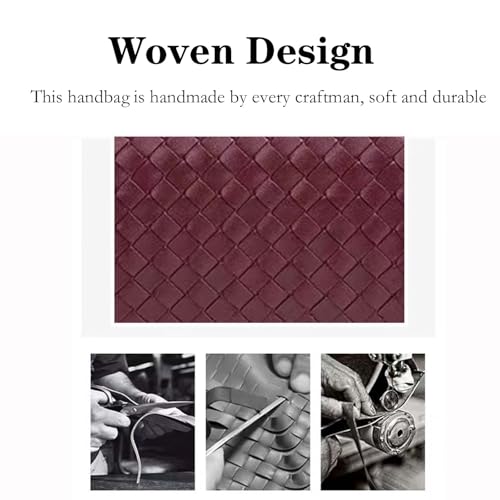 Handmade Woven Evening Bag for Women Casual Clutch Purse Leather Shoulder Handbag Fashion Crossbody Bag 6