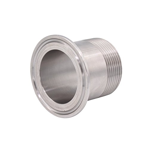 DERNORD Sanitary Male Threaded Pipe Fitting to 2 INCH (OD 64mm Ferrule) TRI CLAMP (Pipe Size: 1.5
