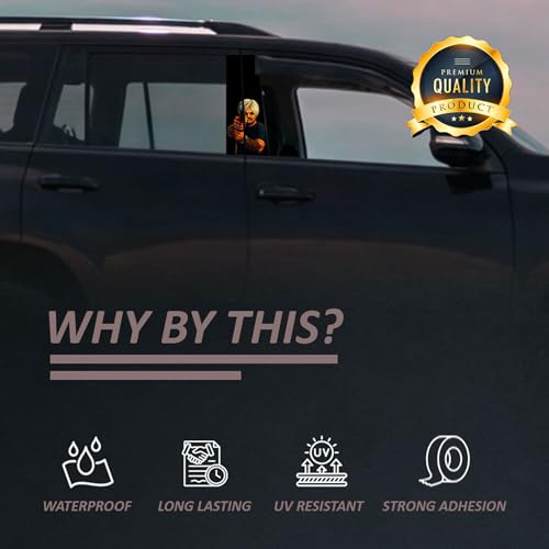 Image of Premium Car Pillar Self-Adhesive Printed Vinyl Sticker, Cool Boy Design, Vehicle Exterior Decor DIY Decal Accessory (H)