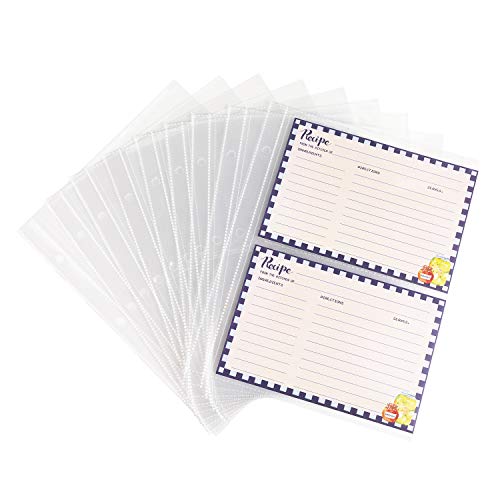 COFICE Recipe Refill Pages, 4x6 Recipe Card Protectors, Recipe Sheets, 20 Pack (NOT INCLUDED CARDS)