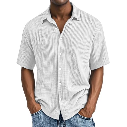 Camiseta sin mangas con capucha Henley para hombre, corte entallado, sin mangas, blanco, XXL