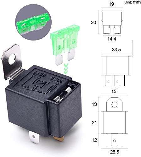 Relais 4 Broches 12V 30A - Lot De 2, Universel Pour Voiture, Phares, Pompes, Ventilateurs