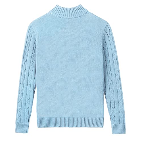 Image of Kid Nation Boys Sweater Cotton Quarter Zip Sweater Kids Cable Knit Pullover | Casual 1 /4 Zip Sweater for Child 3-14 Years (Previously Amazon Essentials)