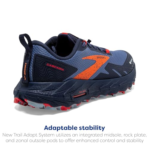 Brooks Women’s Cascadia 17 GTX Waterproof Trail Running Shoe - Navy/Bittersweet/Peacoat - 9.5 Medium