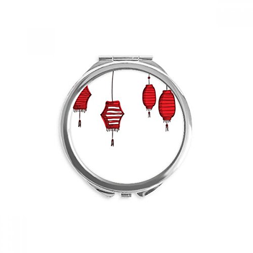 Miroir rond lanternes chinoises multicolores, cadeau de l'année du coq