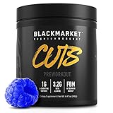 BLACKMARKET AdreNOlyn CUTS Pre Workout, Blue Razz, 30 Servings, 240g
