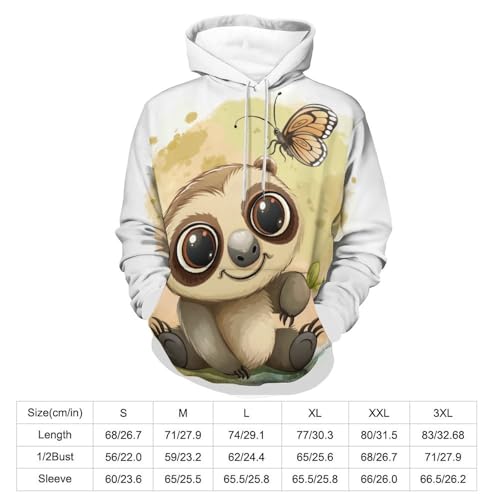 Sweat à capuche koala imprimé poétique pullover manches longues S