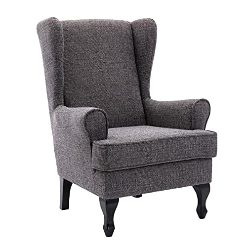 Image of Morris Living Nelson Fireside Chair in Grey Fabric - 18.5" Height - Orthopedic Chair