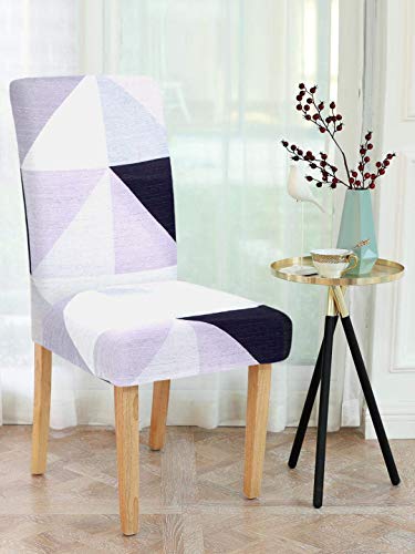 Image of Cortina Dining Chair Slipcover | Protection Chair Cover | Geometric Print, Removable, Washable | Universal Fit Super Soft Stretchy Polyester Spandex | Hotel, Marriage, Wedding | Pack of 6, Multi 12
