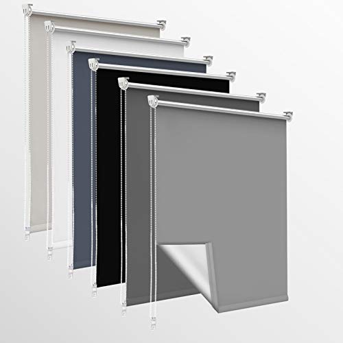 Homland Store Occultant sans Perçage, 45l x 120L cm(Largeur du Tissu 45cm) Rideaux Occultant avec Revêtement d'argent, Isolation Thermique, Installation...