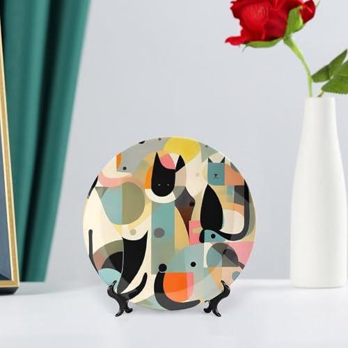 Plato decorativo de porcelana Bone China estilo Mid-Century 6 pulgadas miniatura 6