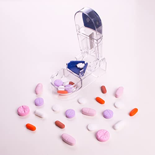 Apex Ultra Pill Cutter - Pill Splitter With Retracting Blade Guard - For Cutting Small Pills Or Large Pills In Half, Blue/Green And Clear, 1 Count, Assorted Colors #TOP7