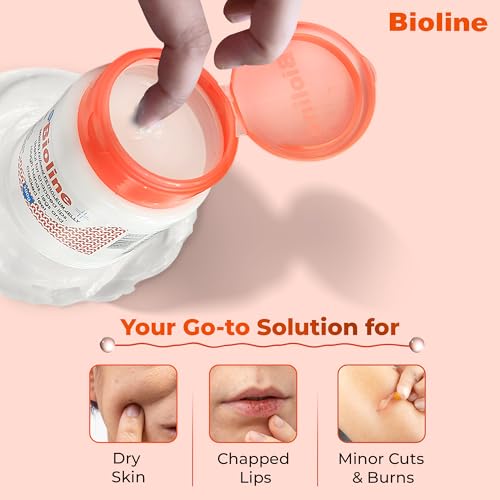 Image of Bioline White Perfumed Petroleum Jelly | Deep Moisture & Skin Protection | Heals Dry Skin, Chapped Lips, Cracked Heels & Minor Cuts | Daily Use for All Skin Types- 200g (Pack of 1)