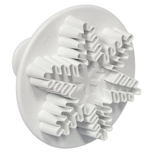 PME SF707 Emporte Pièce à Poussoir Flocon de Neige, Plastique, Blanc, 9,5 x 2 x 9,5 cm
